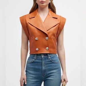 Veronica Beard Rixey Leather Vest